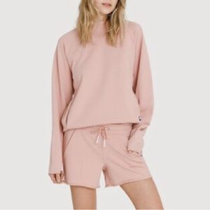 Kit and Ace Mock Neck Sweatshirt Pink Size Small